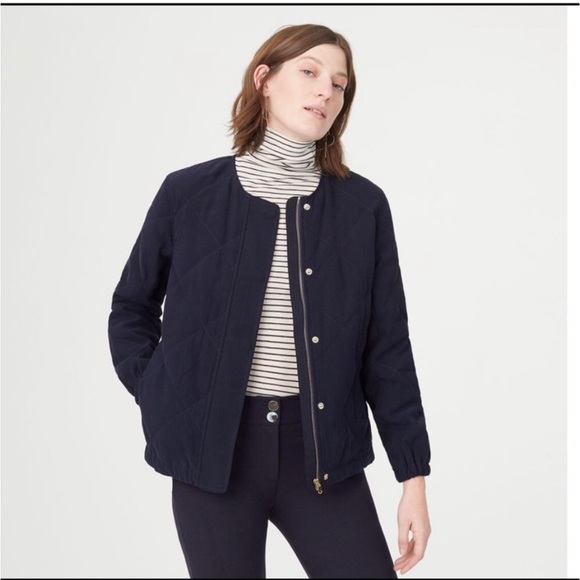 Club Monaco Navy Quilted Bomber Jacket XS Sold Out - Picture 1 of 5